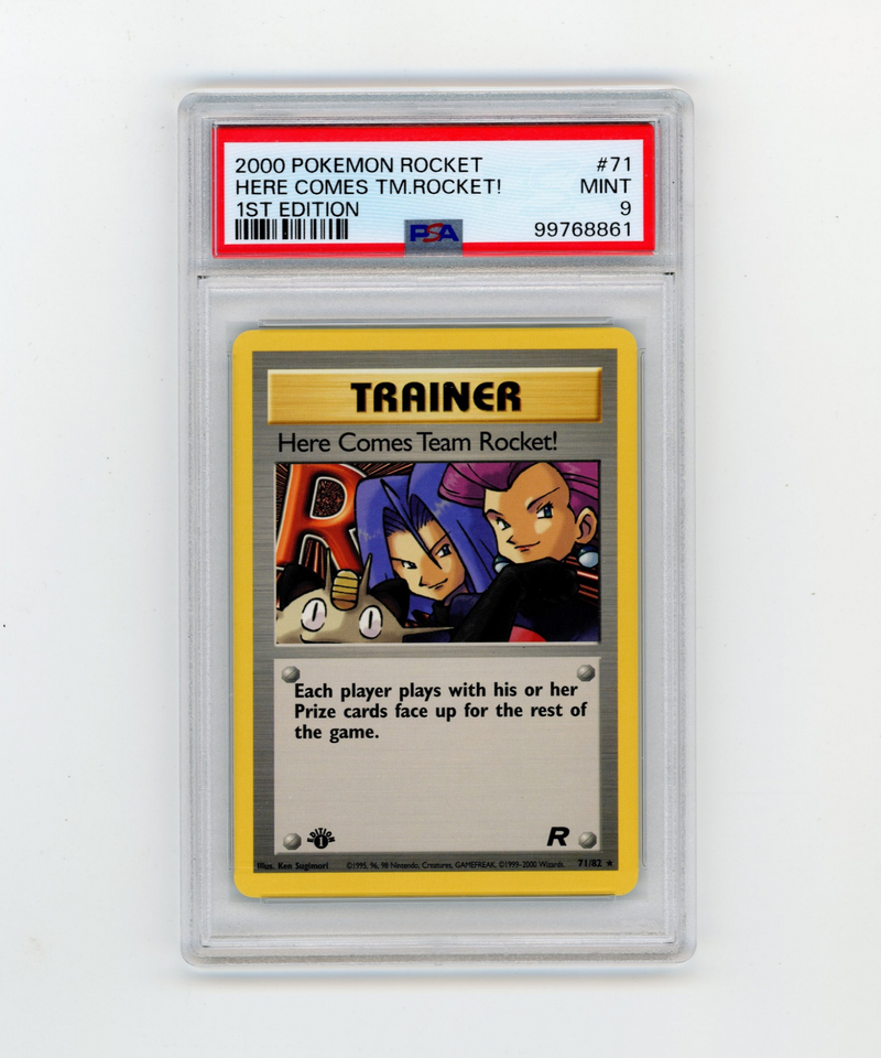 PSA 9 Mint Here Comes Team Rocket! 71/82 Team Rocket 1st Edition