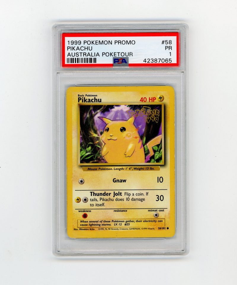 PSA 1 PR Pikachu 58/102 Base Set PokéTour Australian Promo