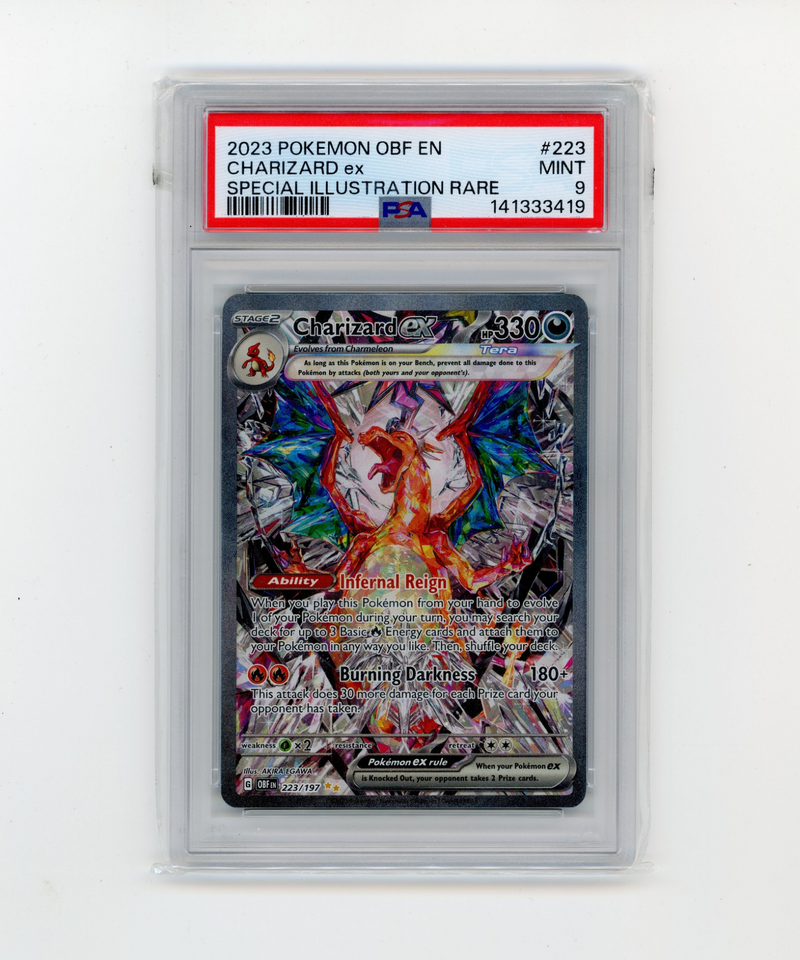 PSA 9 Mint Charizard ex 223/197 Scarlet & Violet Obsidian Flames SIR