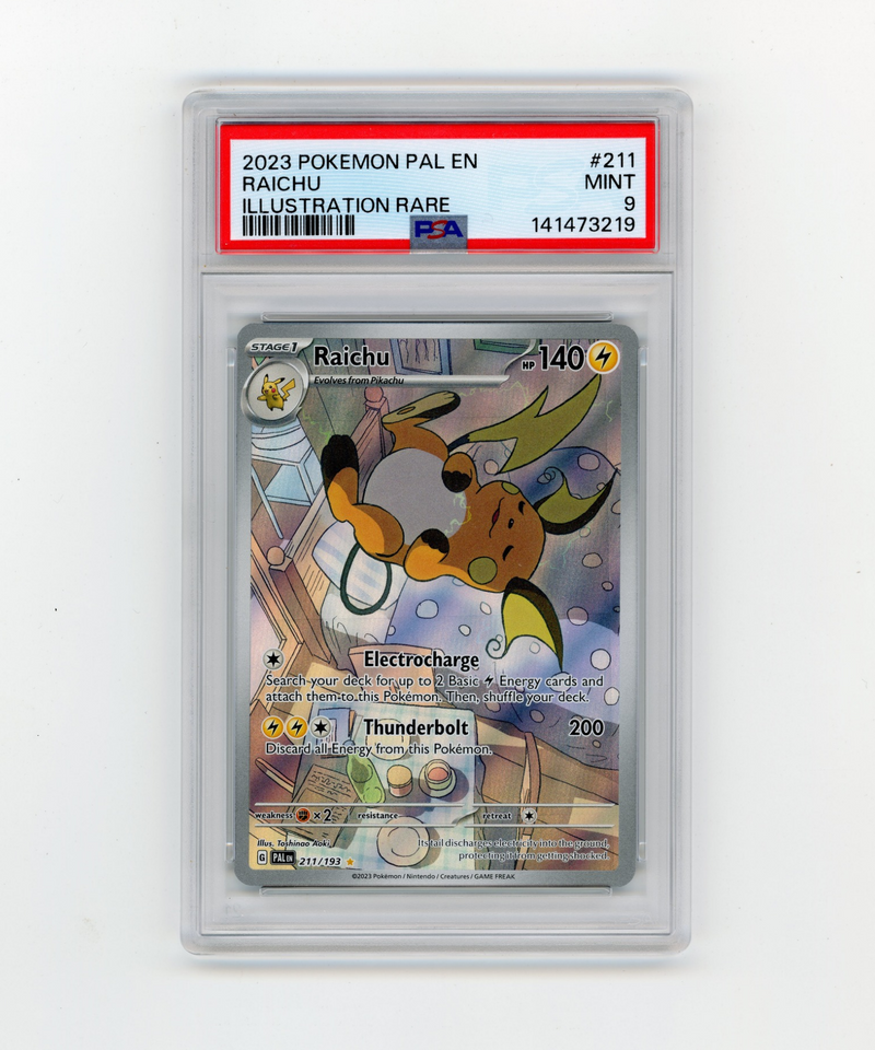 PSA 9 Mint  Raichu 211/193 Scarlet & Violet Paldea Evolved Illustration Rare (2023)