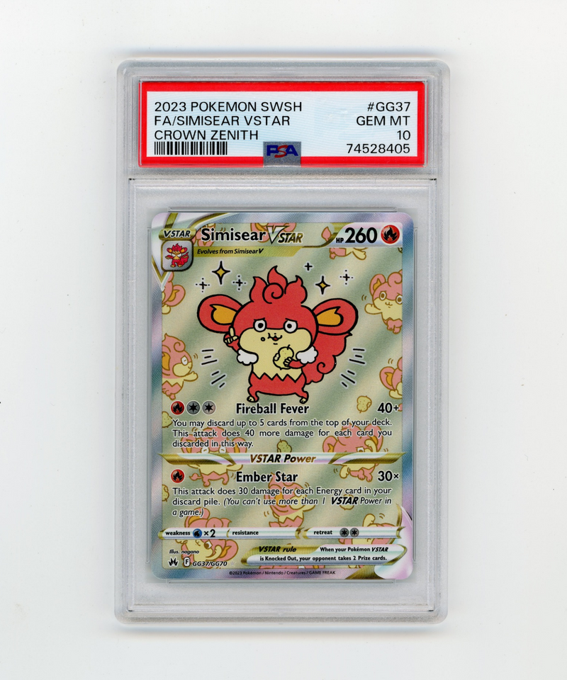 PSA 10 Gem Mint | Pokémon TCG Simisear VSTAR GG37/GG70 Crown Zenith: Galarian Gallery