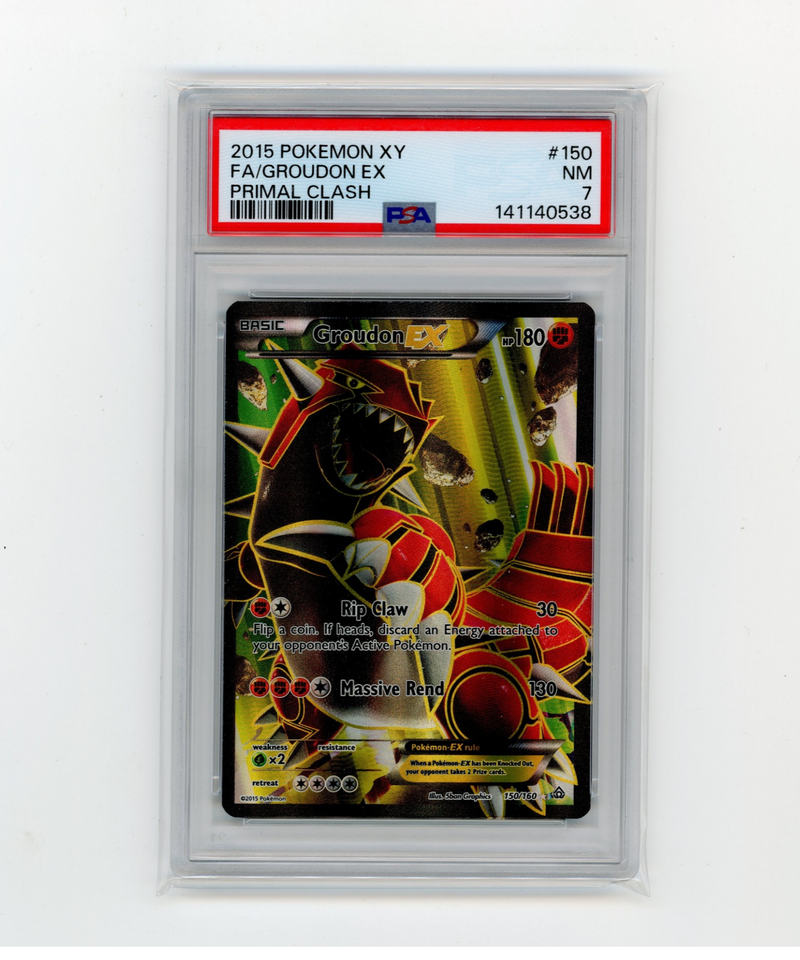 PSA 7 NM Pokémon TCG Groudon EX 150/160 XY Primal Clash Full Art (2015)