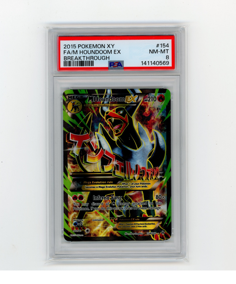 PSA 8 NM-MT  M Houndoom EX 154/162 XY BREAKthrough Full Art (2015)