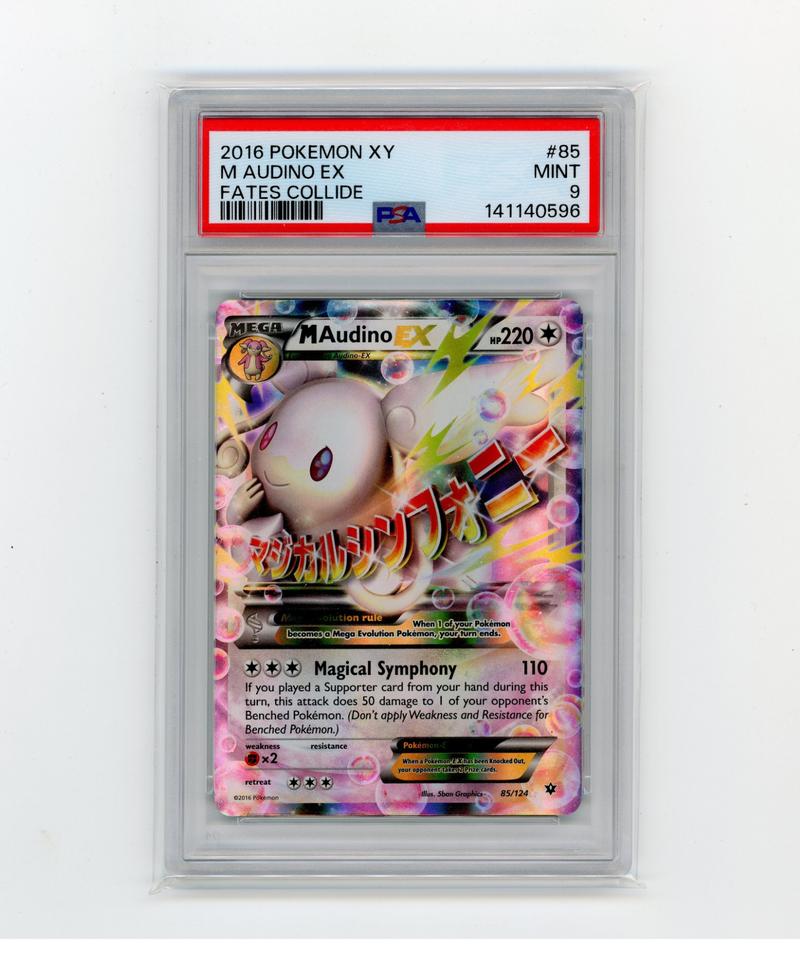 PSA 9 Mint | Pokémon TCG M Audino EX 85/124 XY Fates Collide Ultra Rare (2016)