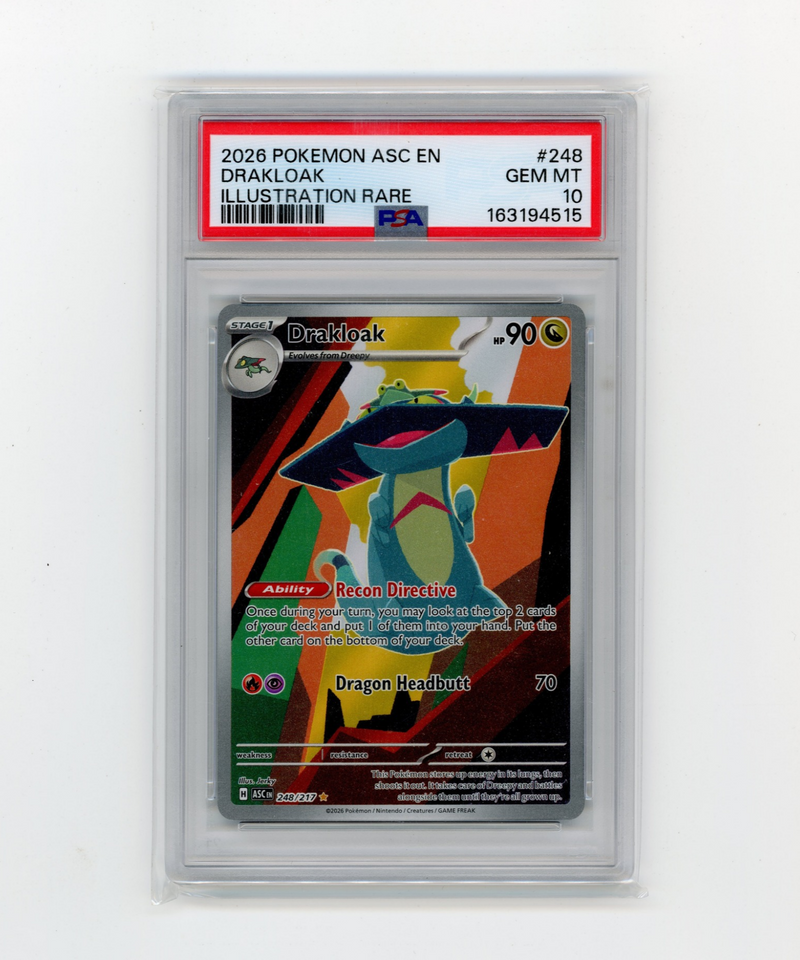 PSA 10 Gem Mint  Drakloak 248/217 Ascended Heroes Illustration Rare Full Art