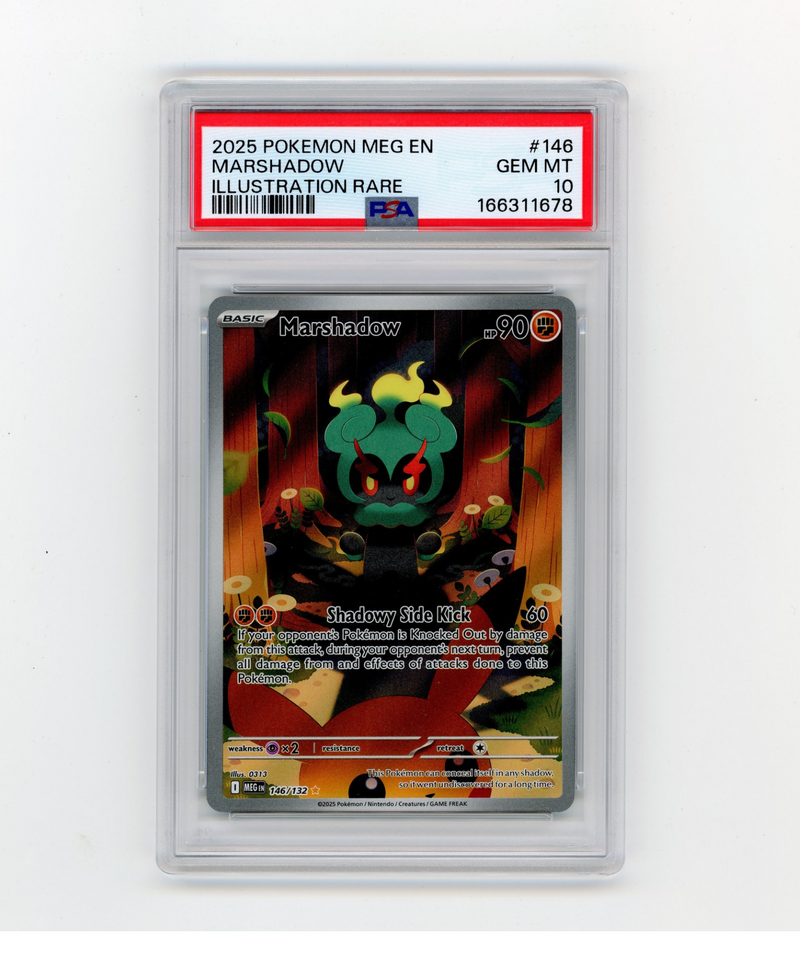 PSA 10 Gem Mint Marshadow 146/132 Mega Evolution Illustration Rare (2025)