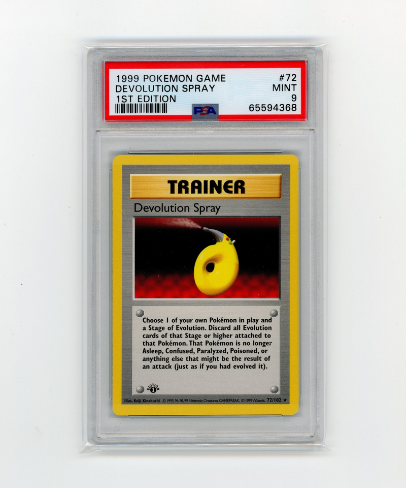 PSA 9 Mint |Devolution Spray 72/102 1st Edition Base Set