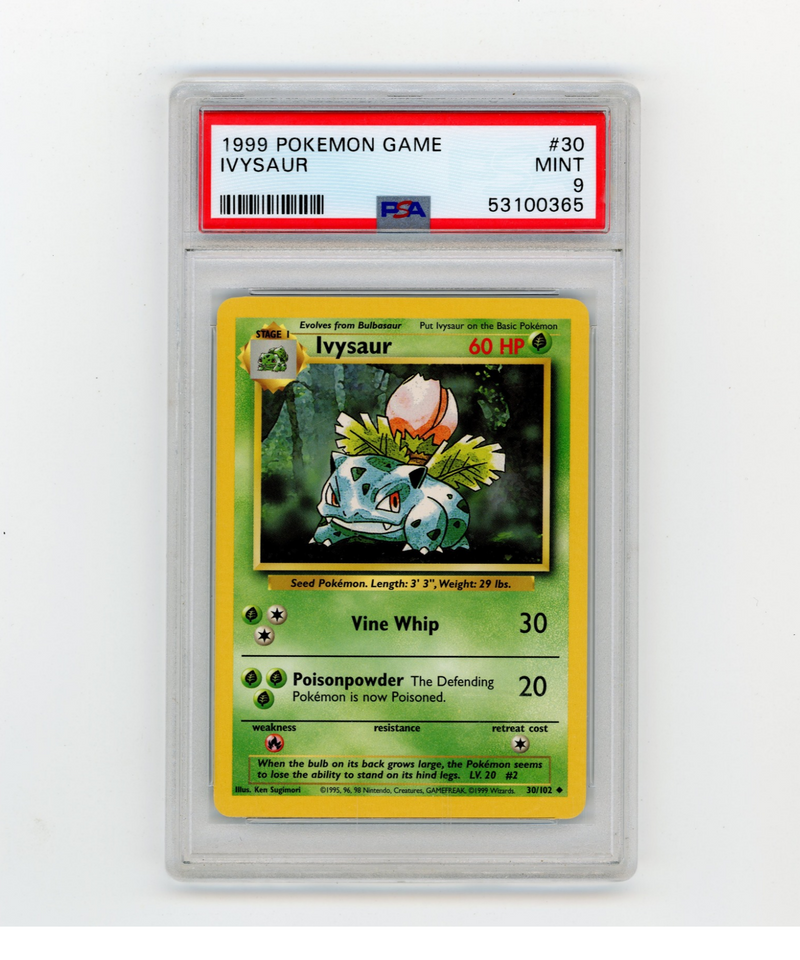 PSA 9 Mint  Ivysaur 30/102 Base Set (Vintage 1999 WOTC Unlimited)