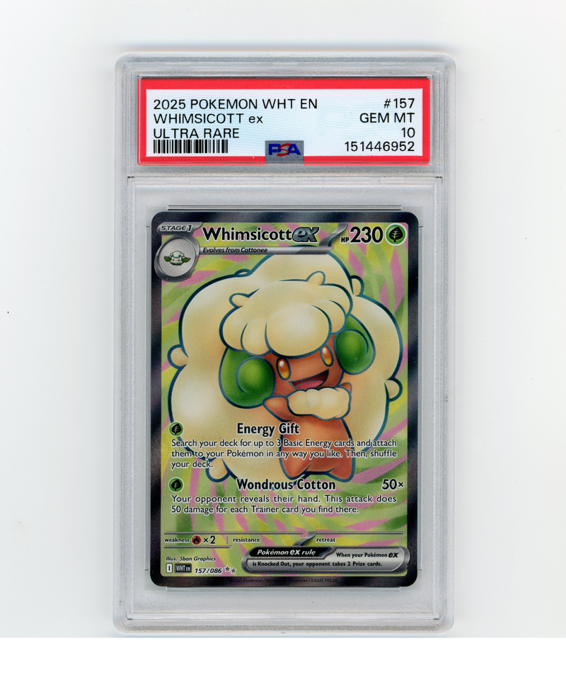 PSA 10 Whimsicott ex 157/086 Ultra Rare White Flare