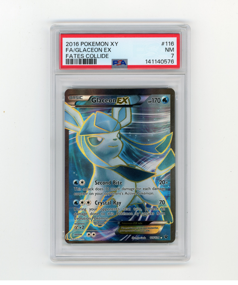PSA 7 Glaceon EX 116/124 XY Fates Collide Pokemon Card Holo Ultra Rare