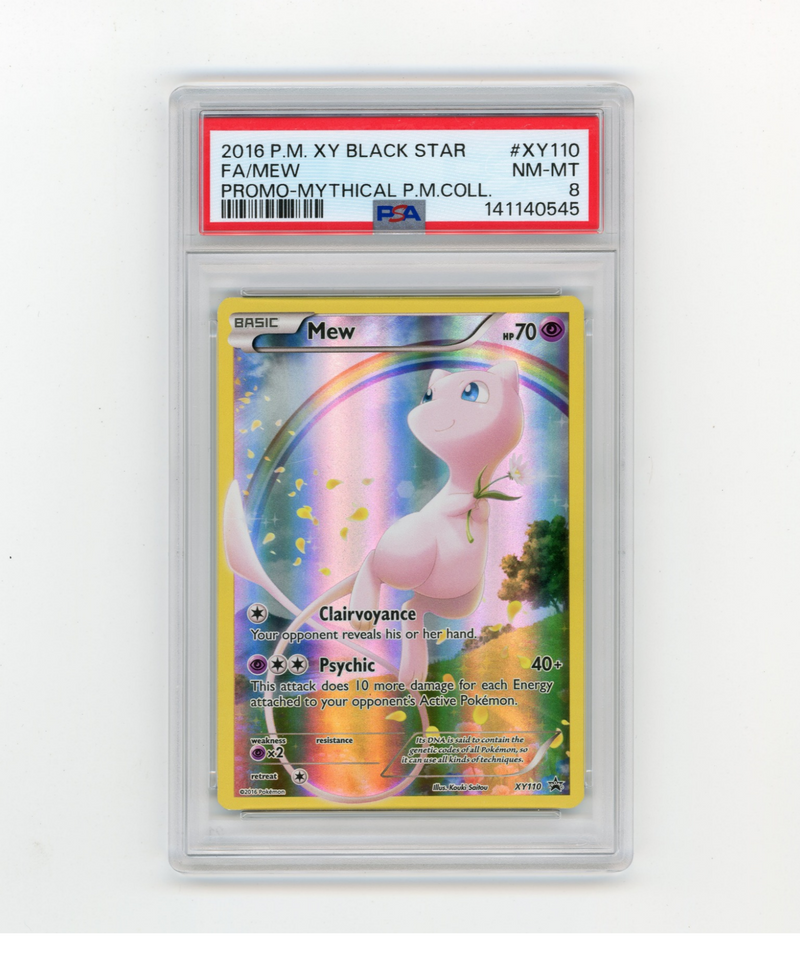 PSA 8 Mew XY110 Promo Pokemon Card XY Black Star Promo