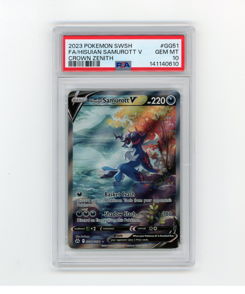 PSA 10 Hisuian Samurott V GG51/GG70 Crown Zenith Galarian Gallery