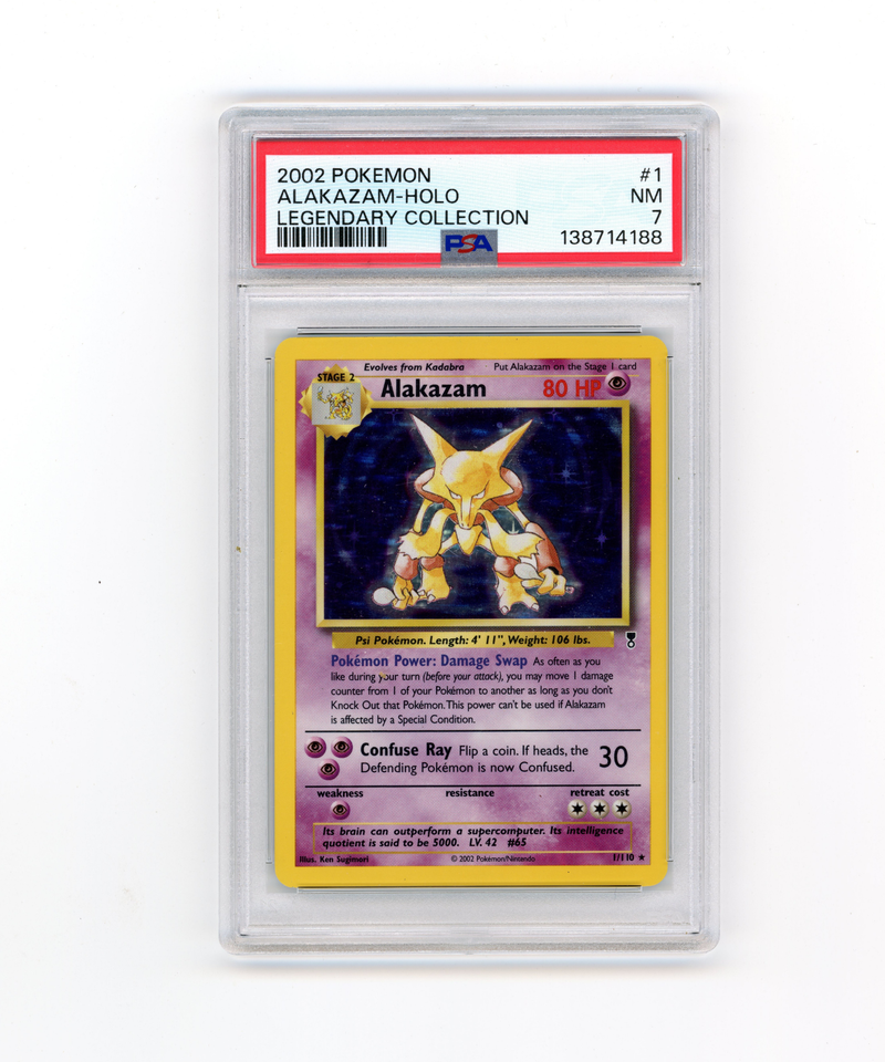 PSA 7 Near Mint Alakazam Holo 2002 Pokémon Legendary Collection 1/110