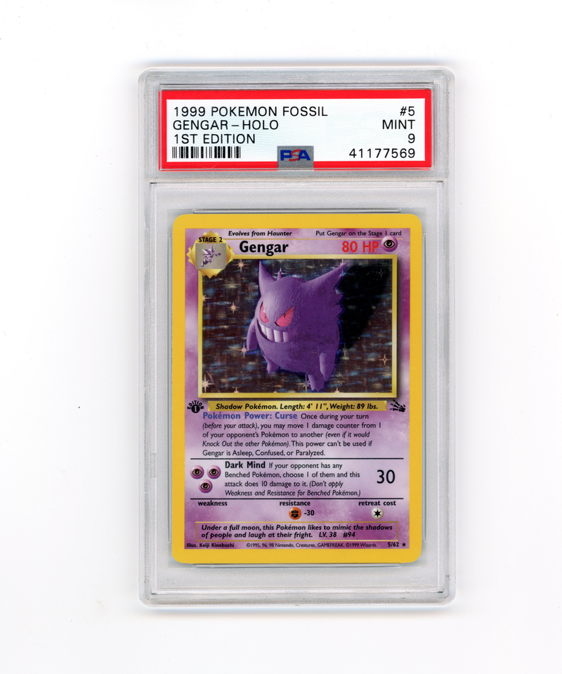 PSA 9 Mint 1st Edition Gengar Holo | Fossil #5/62