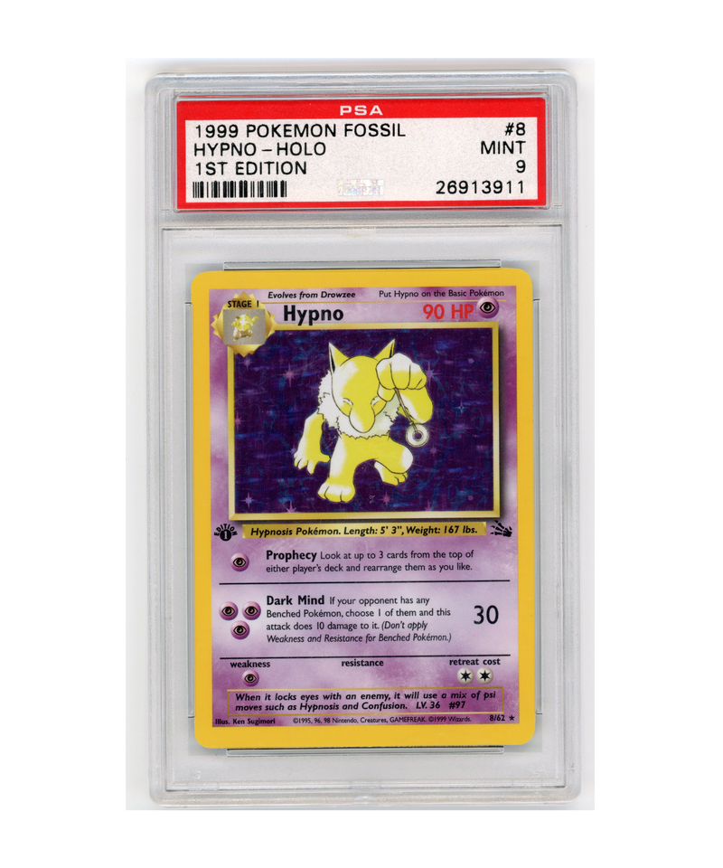 Psa 9 1st Edition Fossil Hypno Holo