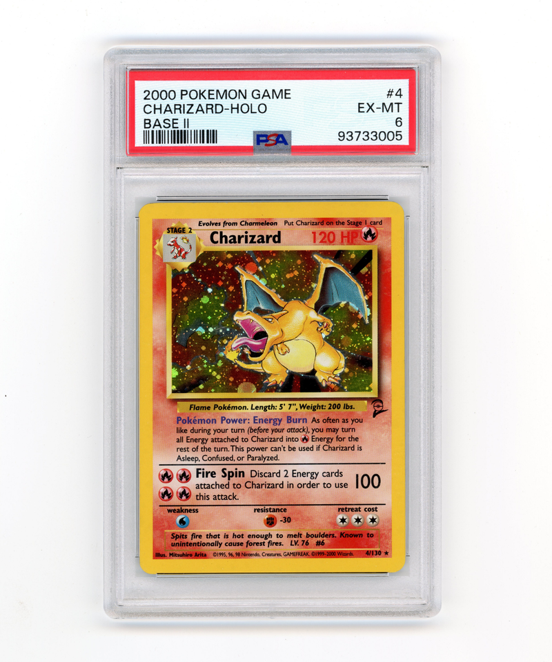 PSA 6 EX-MT Charizard 4/130 Base Set 2 Holo