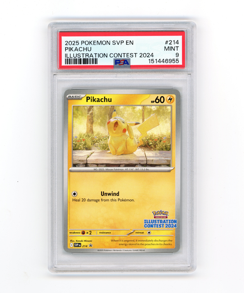 PSA 9 Pikachu SVP 214 Illustration Contest 2024 Black Star Promo