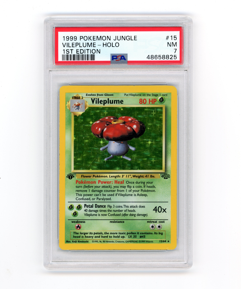 Jungle Vileplume Holo 15/64 1st Edition PSA 7 Near Mint