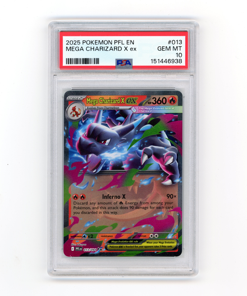 PSA 10 Gem Mint Mega Charizard X ex 013/094 Double Rare Phantasmal Flames