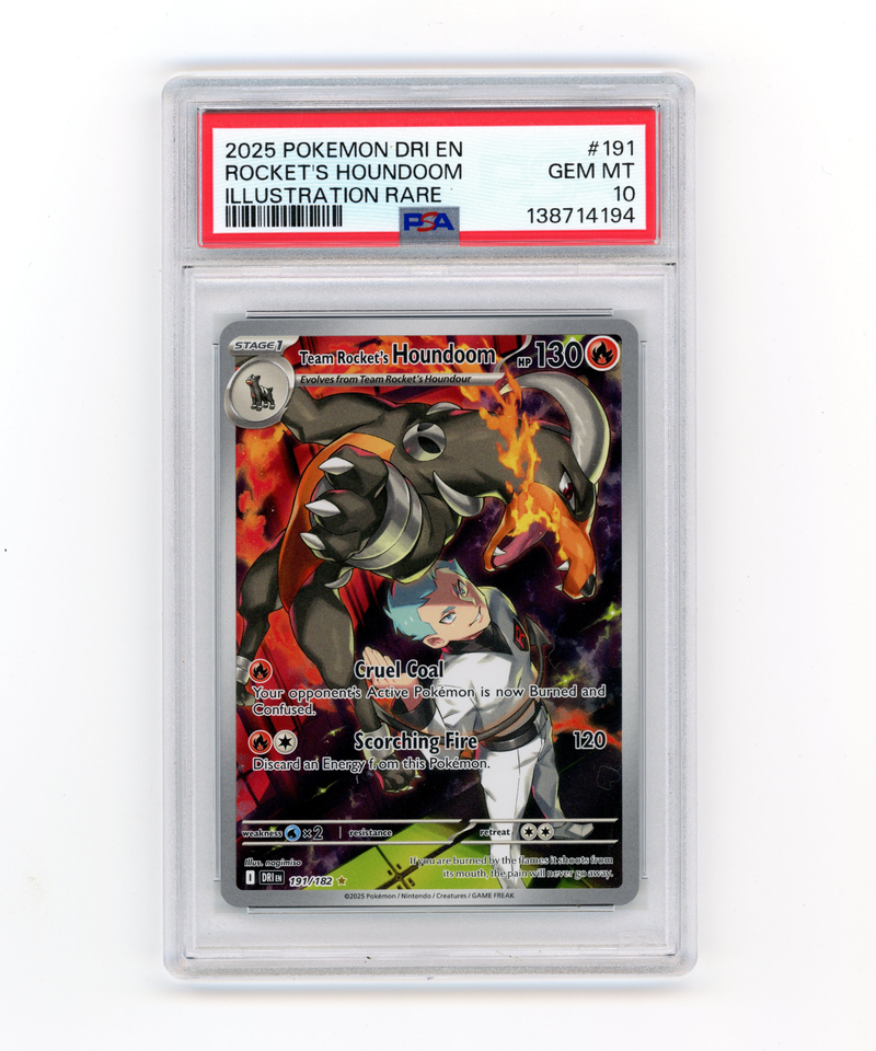 PSA 10 Gem Mint Team Rocket's Houndoom ex 191/182 Destined Rivals