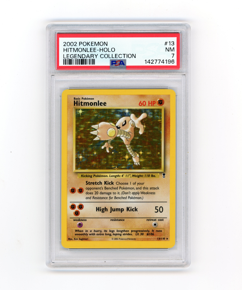 PSA 7 Near Mint Hitmonlee Holo 2002 Pokémon Legendary Collection 16/110