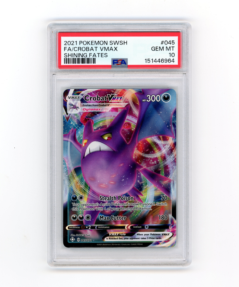 PSA 10 Gem Mint Crobat VMAX 045/072 Shining Fates