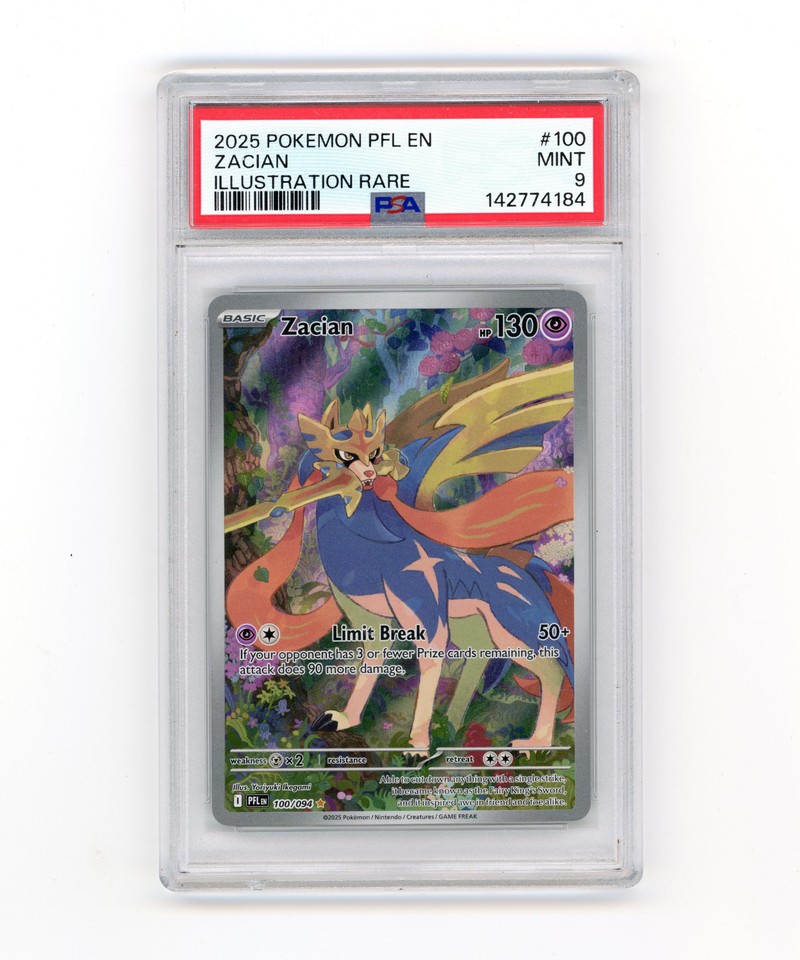 PSA 9 Mint Zacian 100/094 Illustration Rare  Phantasmal Flames