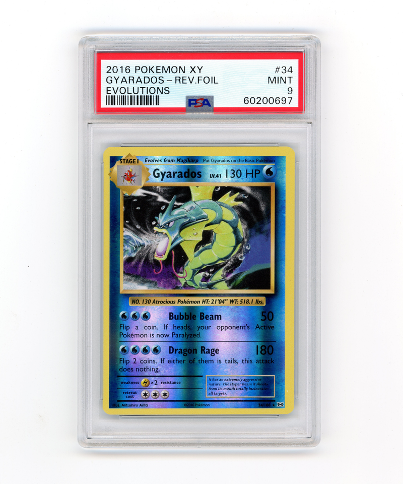 PSA 9 Mint Gyarados Reverse Holo | XY Evolutions #34/108