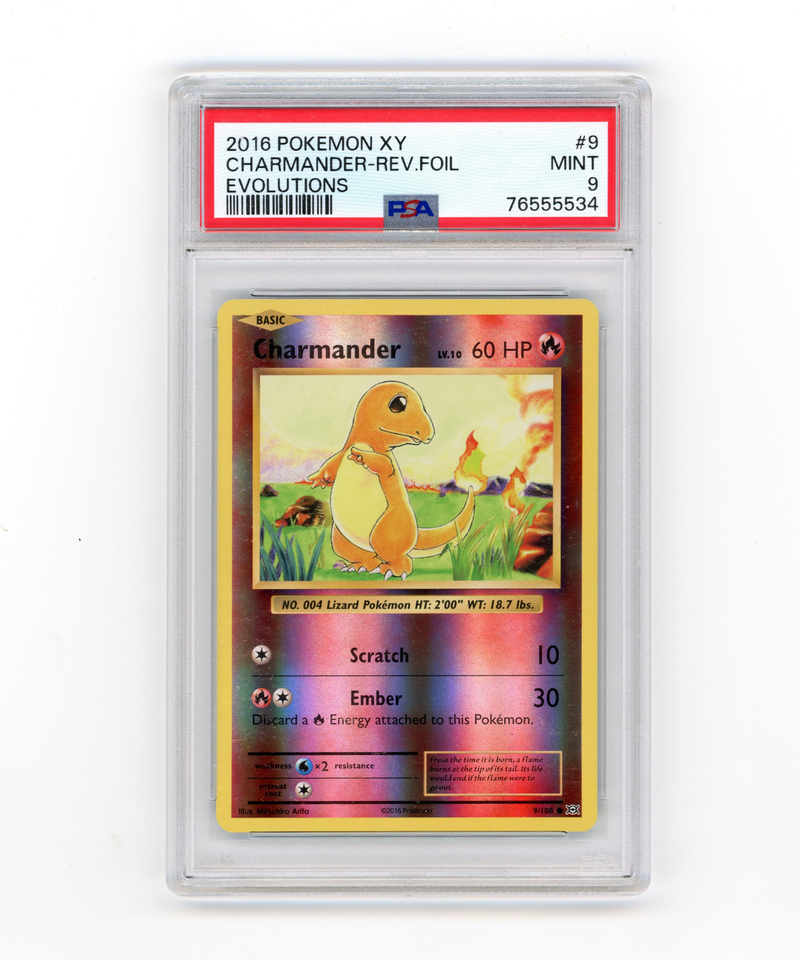 PSA 9 Mint Charmander Reverse Holo  XY Evolutions 9/108