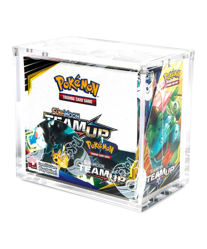 AcryShield Pokémon Booster Box Acrylic Case - with booster box, angled