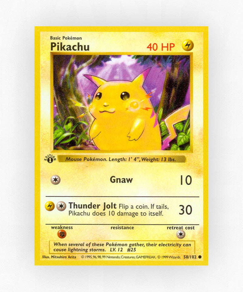 Pikachu - Base 58/102 (1st Edition Shadowless Red Cheeks)