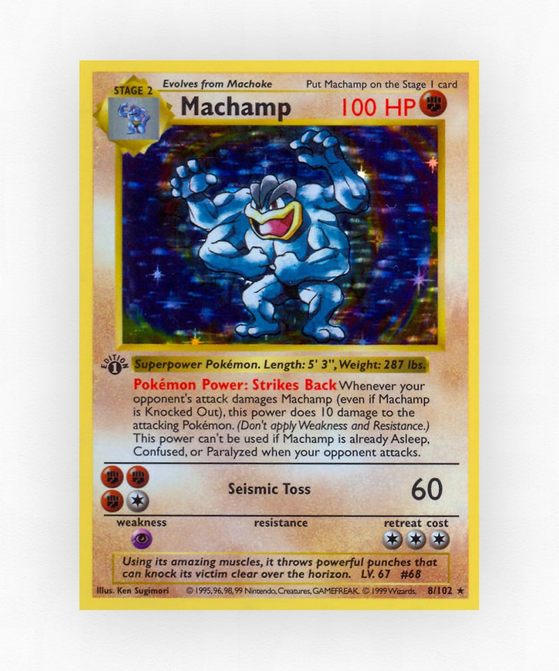 Machamp - Base 8/102 (1st Edition Unlimited Holo)