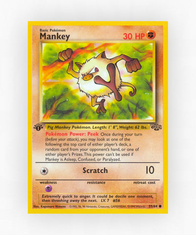 Mankey - Jungle 55/64 (1st Edition Non-Holo)