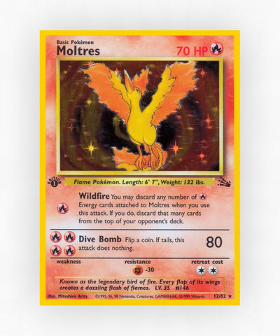 Moltres - Fossil 12/62 (Unlimited Holo)