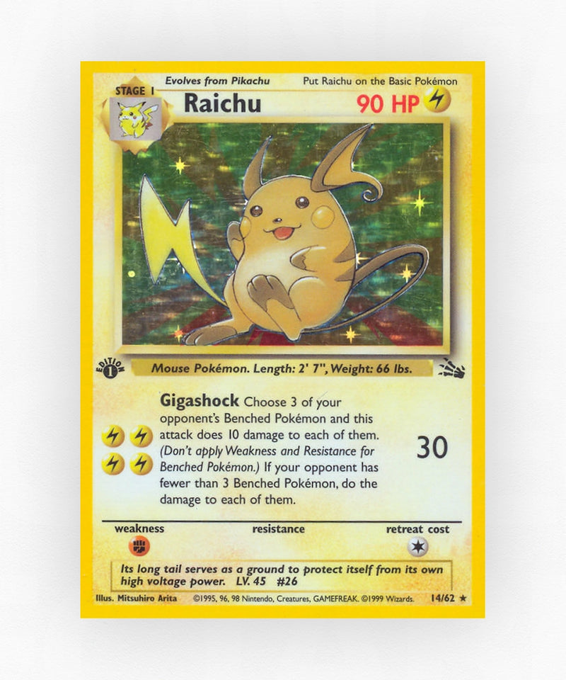 Raichu - Fossil 14/62 (Unlimited Holo)