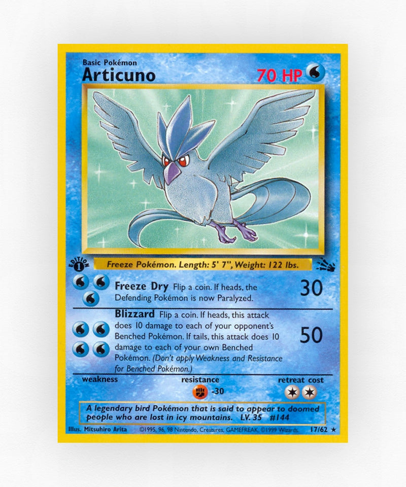 Articuno - Fossil 17/62 (1st Edition Non-Holo)