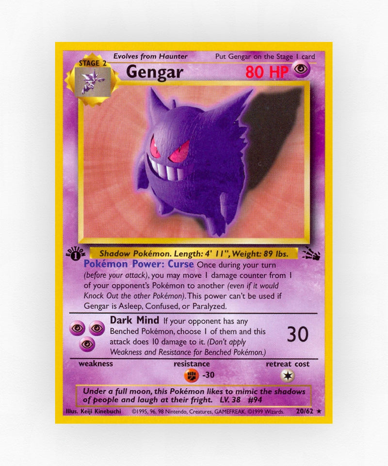 Gengar - Fossil 20/62 (Unlimited Non-Holo)