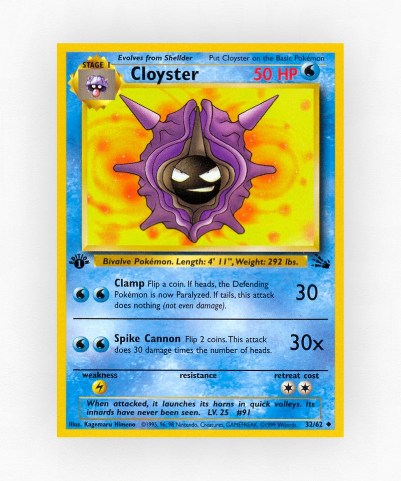 Cloyster - Fossil 32/62 (Unlimited Non-Holo)