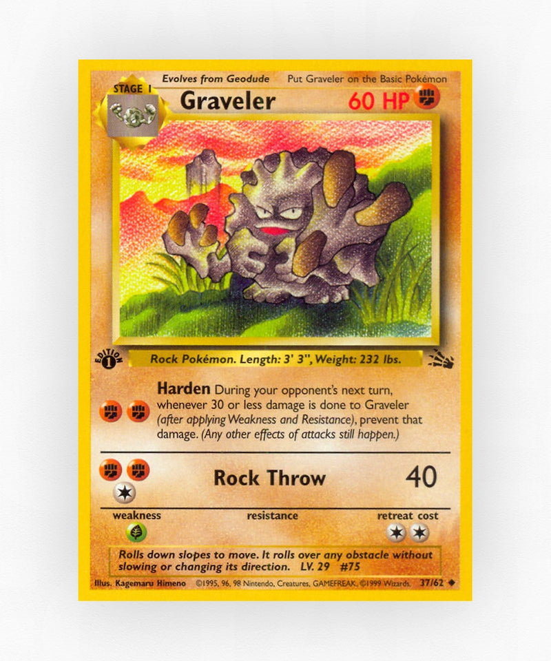 Graveler - Fossil 37/62 (1st Edition Non-Holo)