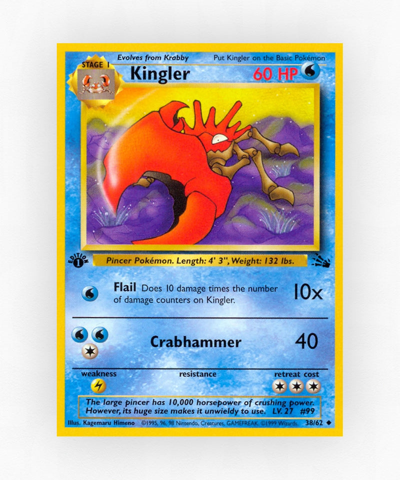 Kingler - Fossil 38/62 (1st Edition Non-Holo)