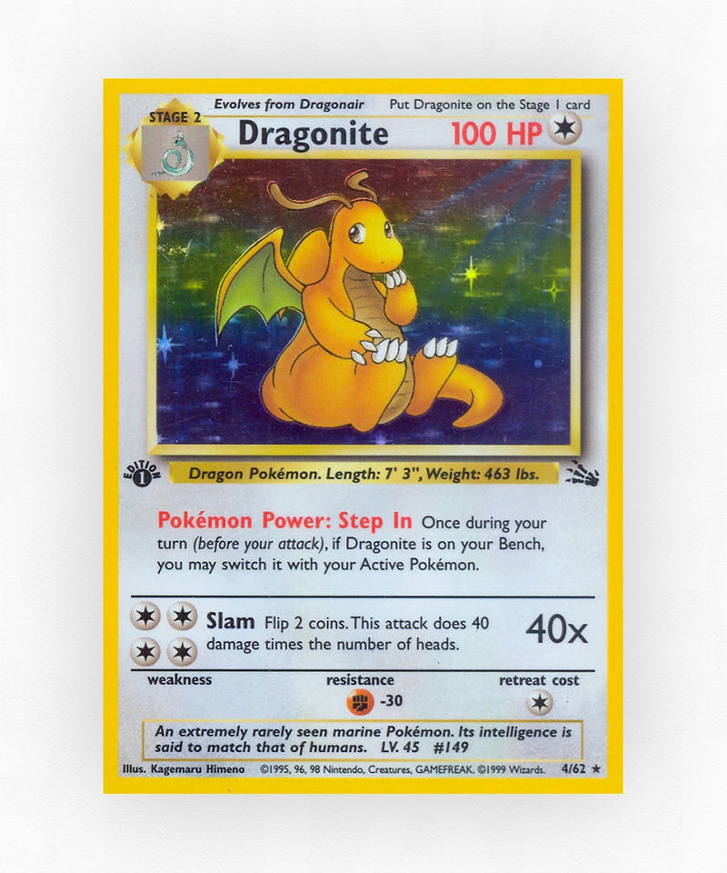 Dragonite - Fossil 4/62 (1st Edition Holo)