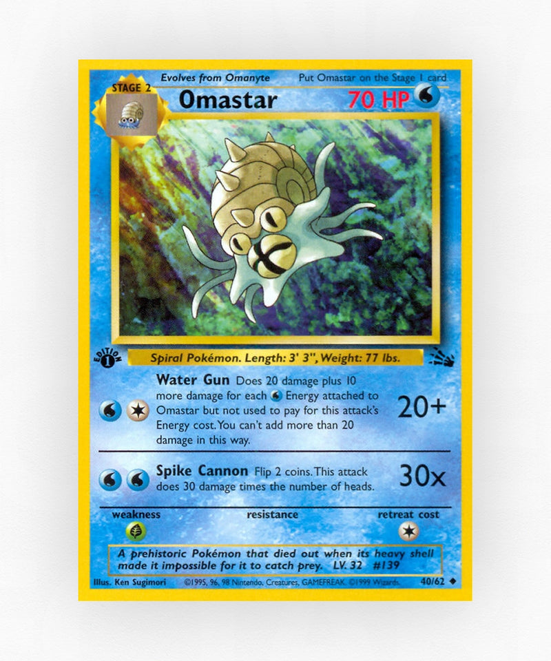 Omastar - Fossil 40/62 (1st Edition Non-Holo)