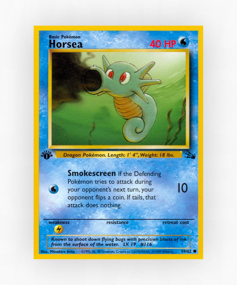 Horsea - Fossil 49/62 (1st Edition Non-Holo)
