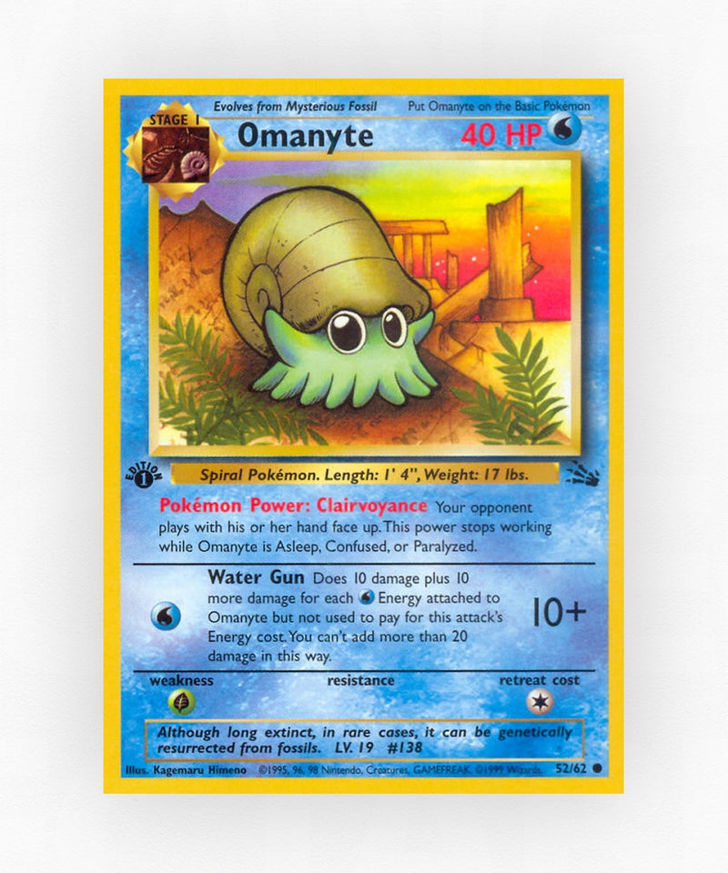 Omanyte - Fossil 52/62 (Unlimited Non-Holo)