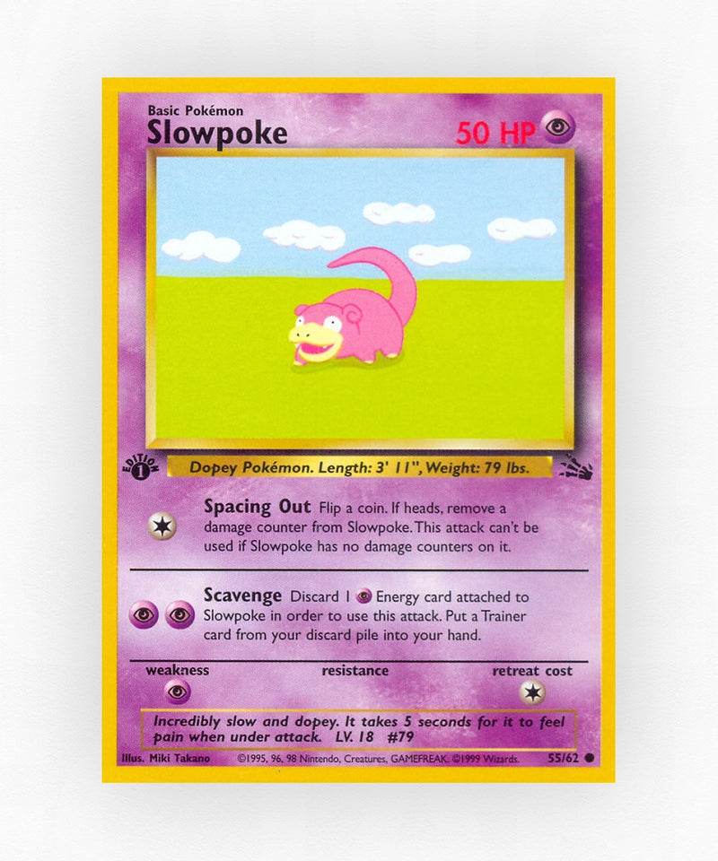 Slowpoke - Fossil 55/62 (1st Edition Non-Holo)