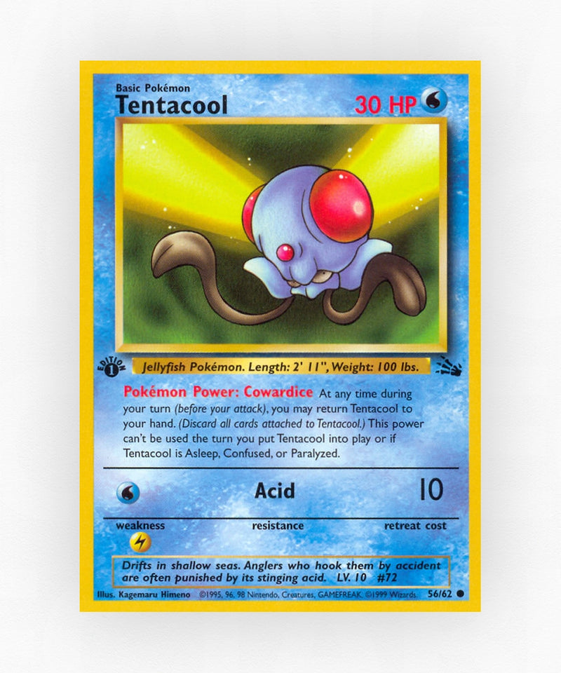 Tentacool - Fossil 56/62 (1st Edition Non-Holo)