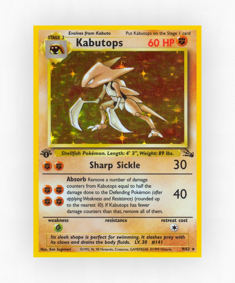 Kabutops - Fossil 9/62 (1st Edition Holo)