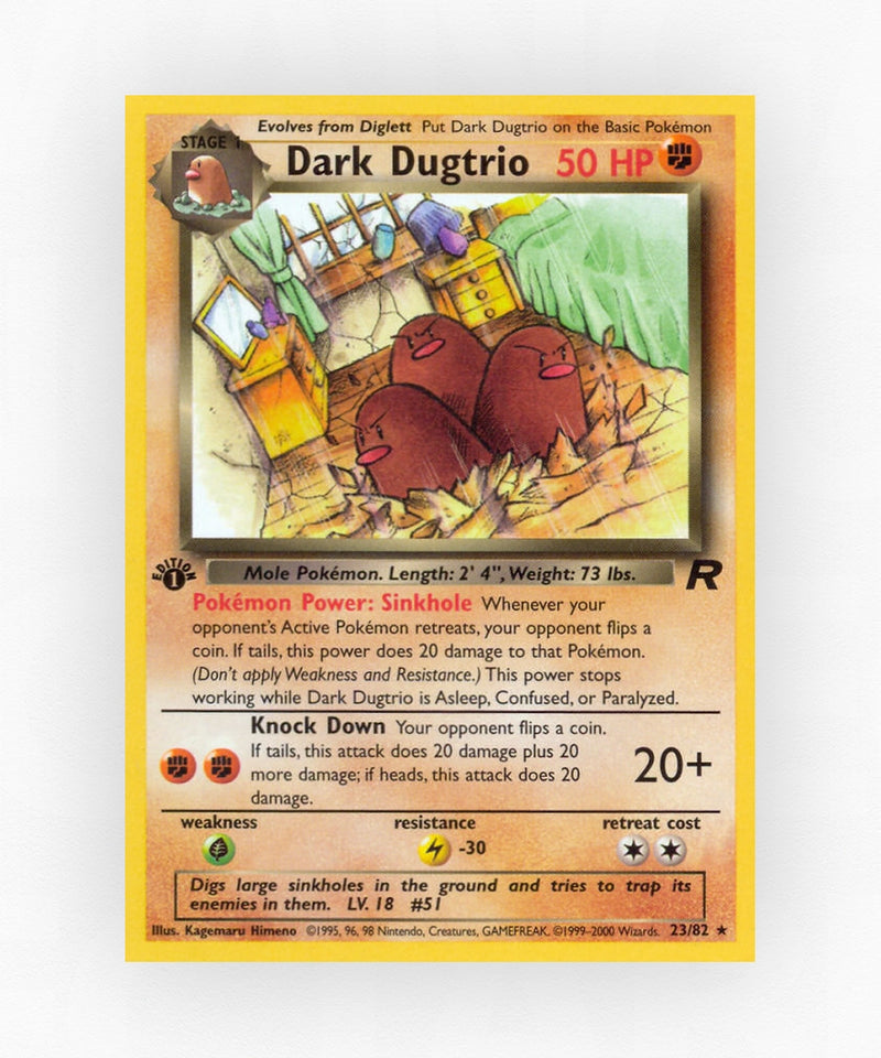 Dark Dugtrio - Team Rocket 23/82 (1st Edition Non-Holo)