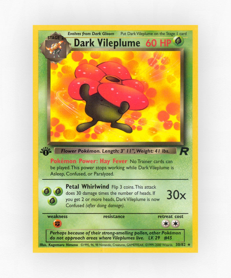 Dark Vileplume - Team Rocket 30/82 (1st Edition Non-Holo)