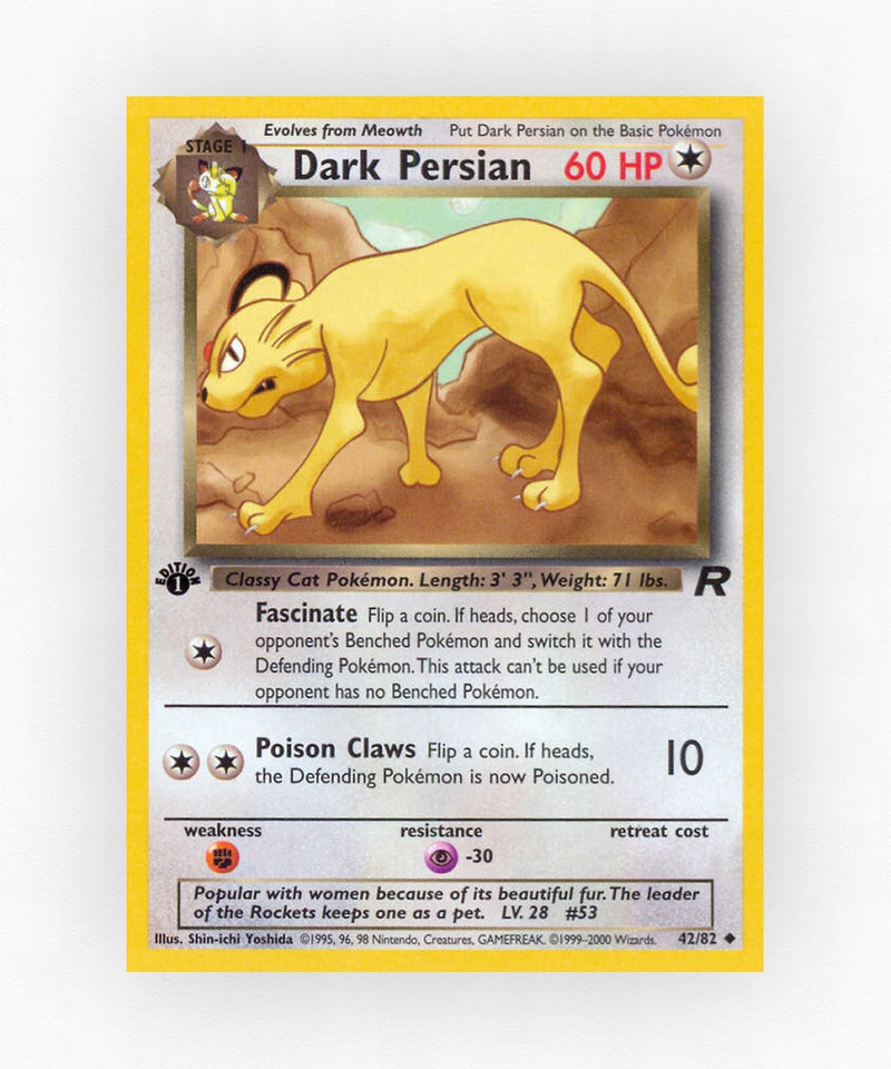 Dark Persian - Team Rocket 42/82 (1st Edition Non-Holo)